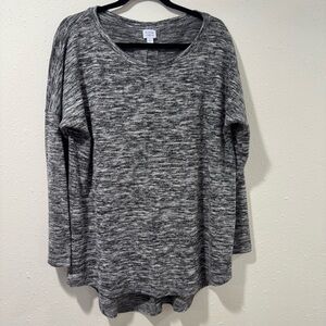 Peyton Jensen Stylish Gray Long Sleeve Sweater